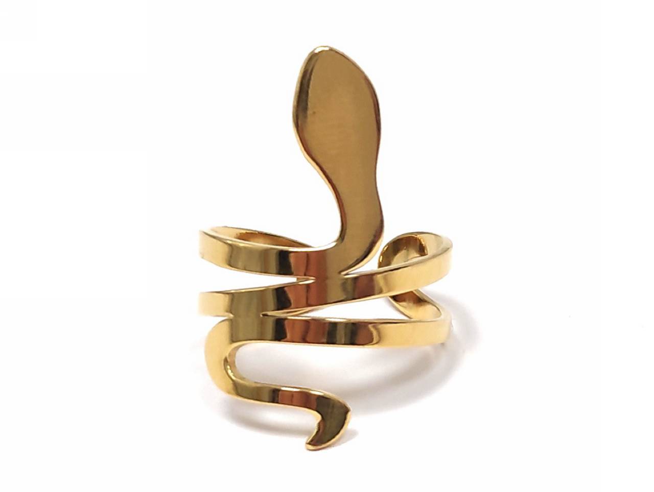 Statement Ατσάλινο Δαχτυλίδι "Snake Wrap Around" - Image 2