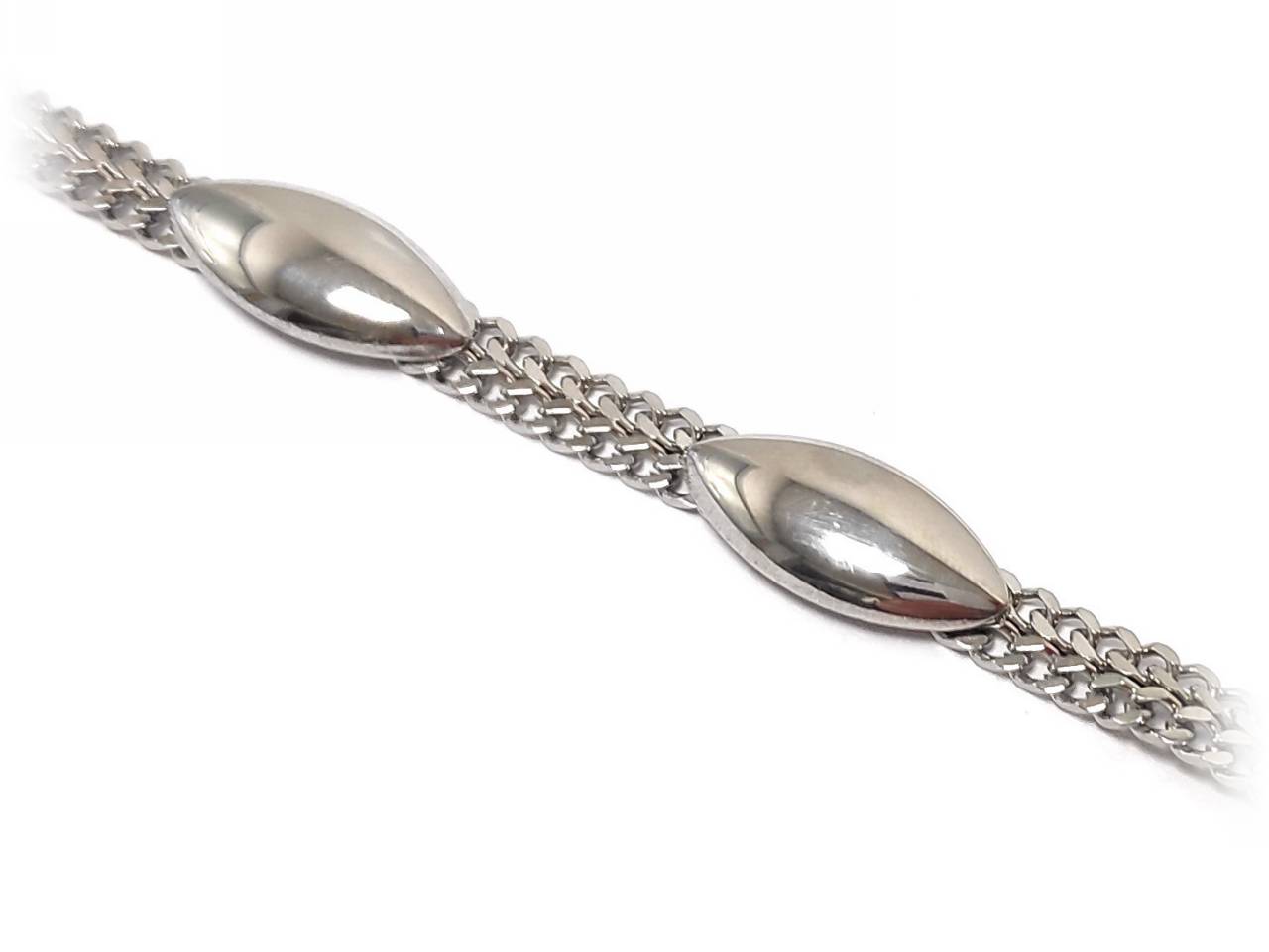 Ασημένιο Βραχιόλι "Silver Hammered Ovals" – Ατσάλι 316L - Image 3