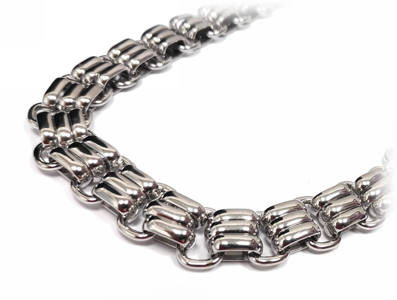 Ασημένιο Κολιέ "Silver Bold Link" με Κρίκους από Ατσάλι 316L - Image 2