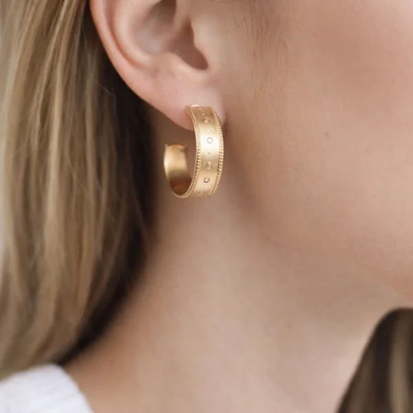 Χρυσοί Κρίκοι “Gold Dot Embossed” – Ατσάλι 316L