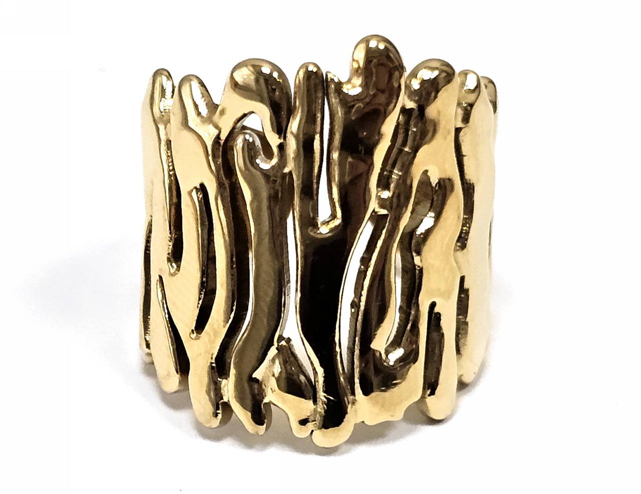 Statement Ατσάλινο Δαχτυλίδι "Molten Gold" - Image 3